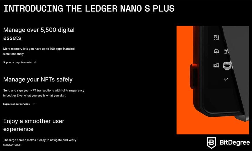 Best Cardano wallet: Ledger Nano S Plus.