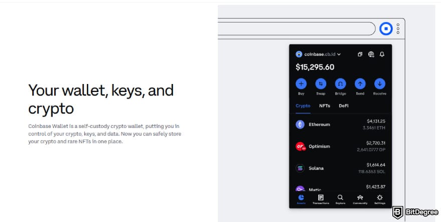 Best USDT wallet: Coinbase Wallet feature.